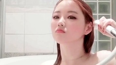 Hot Asian girl solo shower